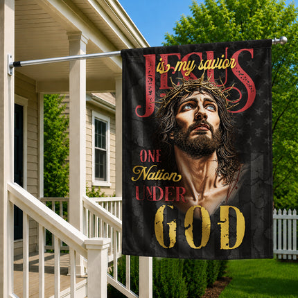SP-01 One Nation Under God Flag Jesus Is My Savior National Day of Prayer