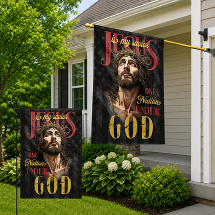 SP-01 One Nation Under God Flag Jesus Is My Savior National Day of Prayer