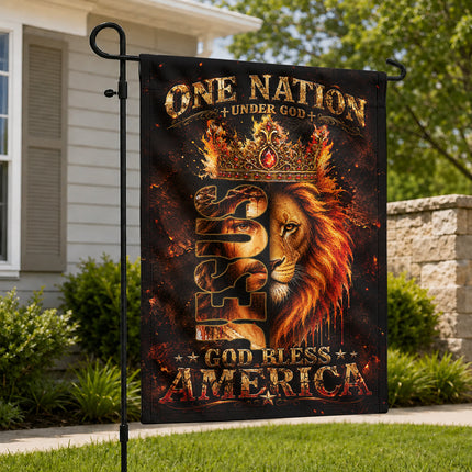 SP-01 God Bless America Flag One Nation Under God Christian Memorial Day Garden Decor