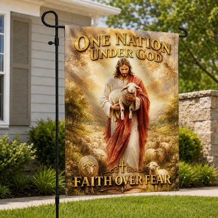 SP-01 American Patriot Gift Flag One Nation Under God Faith Over Fear