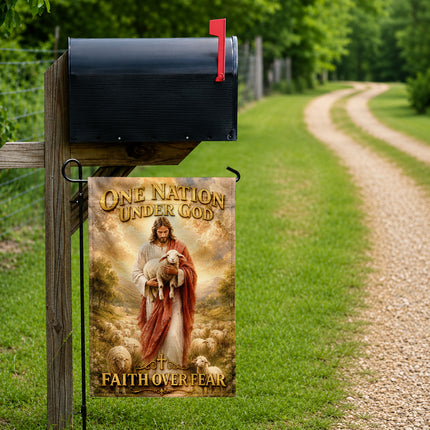 SP-01 American Patriot Gift Flag One Nation Under God Faith Over Fear