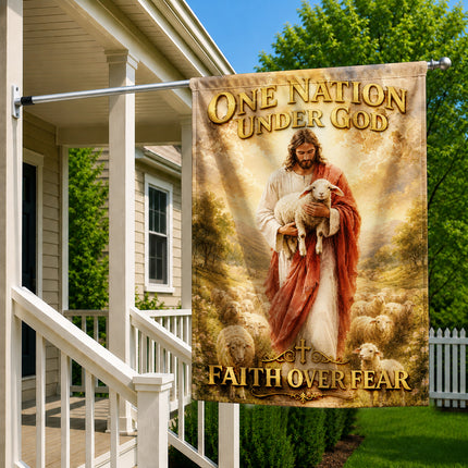 SP-01 American Patriot Gift Flag One Nation Under God Faith Over Fear