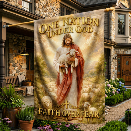 SP-01 American Patriot Gift Flag One Nation Under God Faith Over Fear
