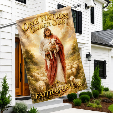 SP-01 American Patriot Gift Flag One Nation Under God Faith Over Fear