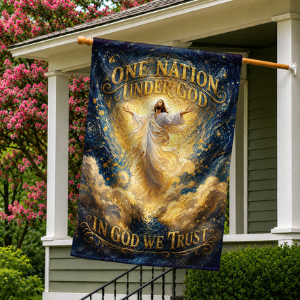 SP-01 In God We Trust Flag One Nation Under God Blessed Nation Christian Holiday