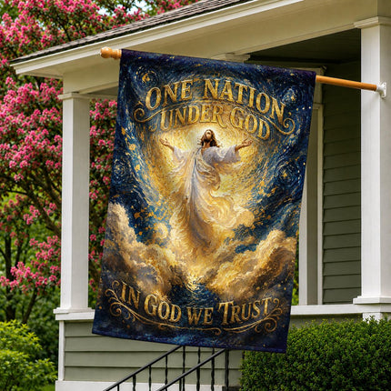 One Nation Under God In God We Trust Ascension Jesus Flag