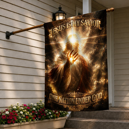 SP-01 Christian Faith Flag Jesus Is My Savior One Nation Under God