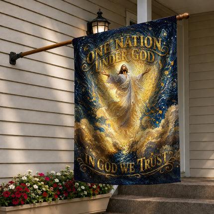 SP-01 In God We Trust Flag One Nation Under God Blessed Nation Christian Holiday
