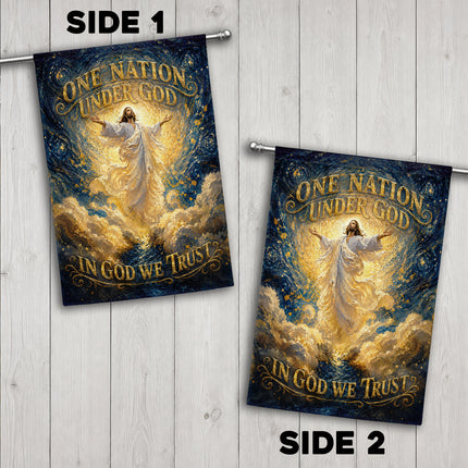 SP-01 In God We Trust Flag One Nation Under God Blessed Nation Christian Holiday