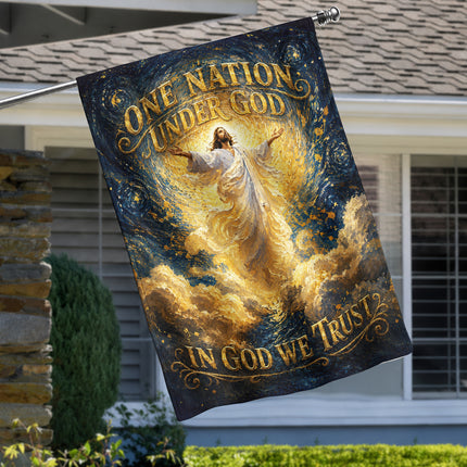 SP-01 In God We Trust Flag One Nation Under God Blessed Nation Christian Holiday