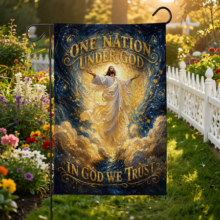 SP-01 In God We Trust Flag One Nation Under God Blessed Nation Christian Holiday