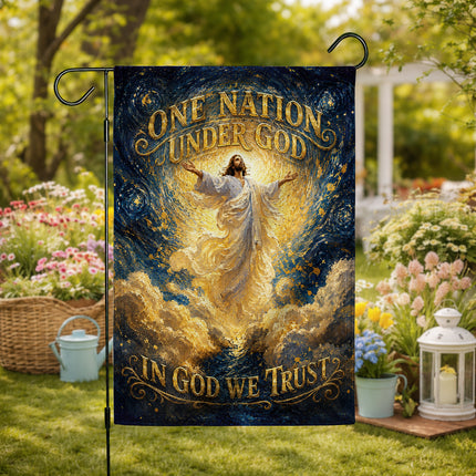 SP-01 In God We Trust Flag One Nation Under God Blessed Nation Christian Holiday