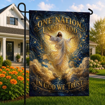 SP-01 In God We Trust Flag One Nation Under God Blessed Nation Christian Holiday