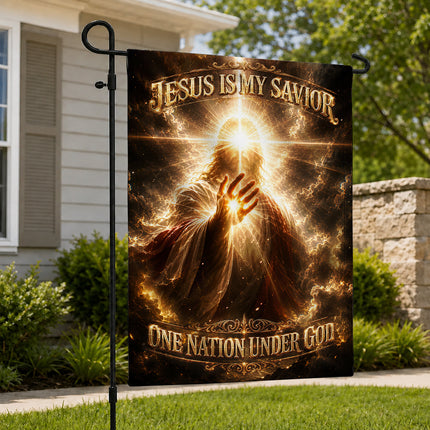 SP-01 Christian Faith Flag Jesus Is My Savior One Nation Under God