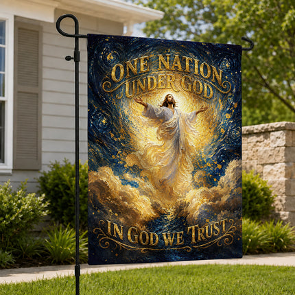 SP-01 In God We Trust Flag One Nation Under God Blessed Nation Christian Holiday