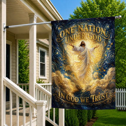 SP-01 In God We Trust Flag One Nation Under God Blessed Nation Christian Holiday