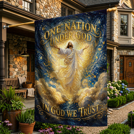 SP-01 In God We Trust Flag One Nation Under God Blessed Nation Christian Holiday