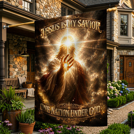SP-01 Christian Faith Flag Jesus Is My Savior One Nation Under God