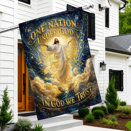 SP-01 In God We Trust Flag One Nation Under God Blessed Nation Christian Holiday