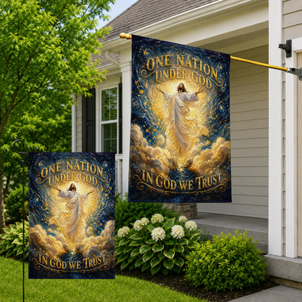 SP-01 In God We Trust Flag One Nation Under God Blessed Nation Christian Holiday