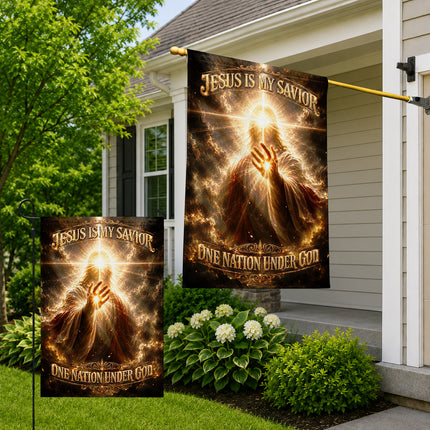 SP-01 Christian Faith Flag Jesus Is My Savior One Nation Under God