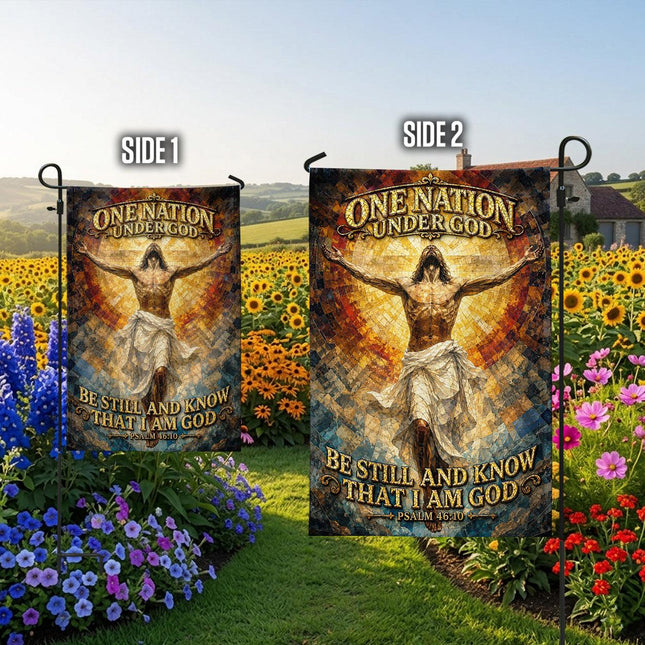 One Nation Under God Be Still And Know Psalm 46 10 Jesus Flag