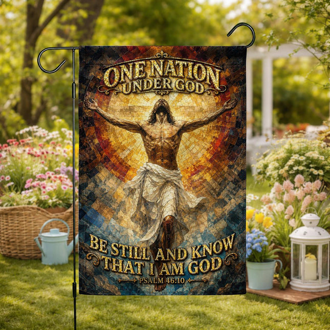 One Nation Under God Be Still And Know Psalm 46 10 Jesus Flag