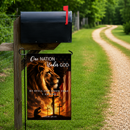 SP-01 Christian Blessing Flag One Nation Under God Psalm 46 10 Garden Flag Religious Festival