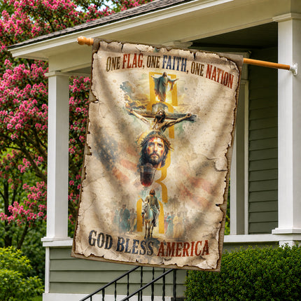 SP-01 Christian Blessing Flag Easter Faith & Resurrection Memorial Services God Bless America
