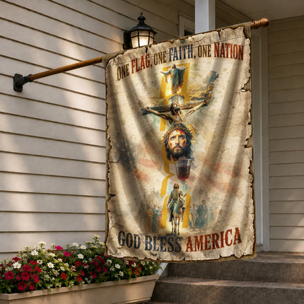 SP-01 Christian Blessing Flag Easter Faith & Resurrection Memorial Services God Bless America