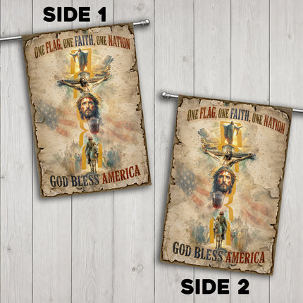 SP-01 Christian Blessing Flag Easter Faith & Resurrection Memorial Services God Bless America