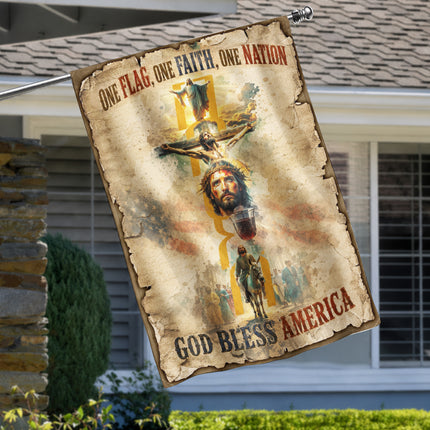 SP-01 Christian Blessing Flag Easter Faith & Resurrection Memorial Services God Bless America