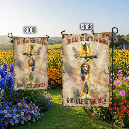 SP-01 Christian Blessing Flag Easter Faith & Resurrection Memorial Services God Bless America