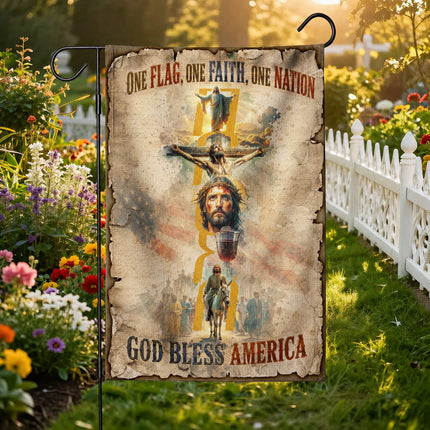SP-01 Christian Blessing Flag Easter Faith & Resurrection Memorial Services God Bless America