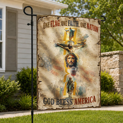 SP-01 Christian Blessing Flag Easter Faith & Resurrection Memorial Services God Bless America