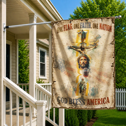 SP-01 Christian Blessing Flag Easter Faith & Resurrection Memorial Services God Bless America