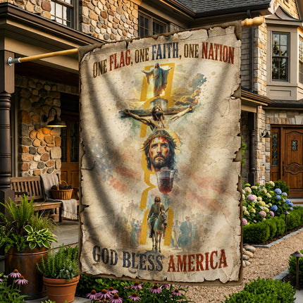 SP-01 Christian Blessing Flag Easter Faith & Resurrection Memorial Services God Bless America