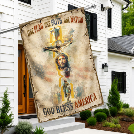 SP-01 Christian Blessing Flag Easter Faith & Resurrection Memorial Services God Bless America