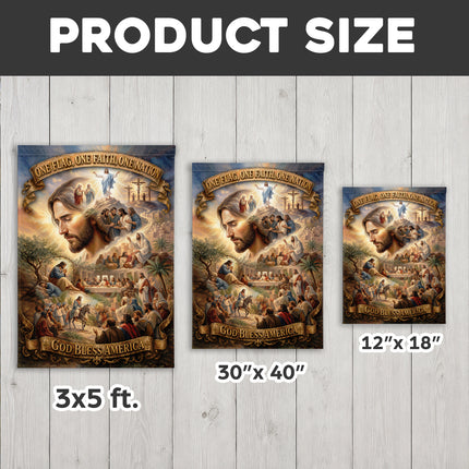 SP-01 Jesus Garden Flag Easter Resurrection God Bless America