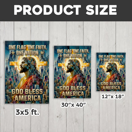 SP-01 Christian Patriotic Flag One Flag One Faith One Nation God Bless America Memorial Day