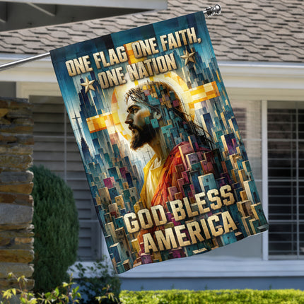 SP-01 Christian Patriotic Flag One Flag One Faith One Nation God Bless America Memorial Day