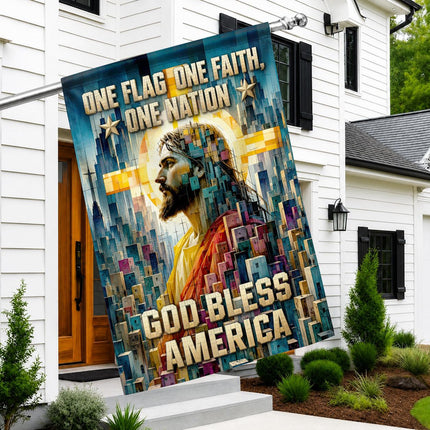 One Flag One Faith One Nation God Bless America Urban Jesus Flag