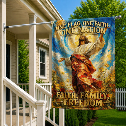 SP-01 Jesus Light of My Life Flag One Flag One Faith One Nation Christian Garden Flag