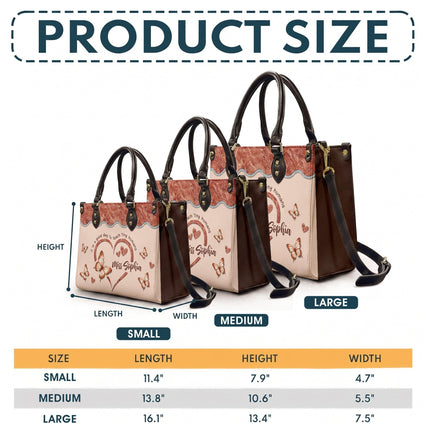 Personalized Teacher Leather Handbag Rose Gold Tiny Humans
