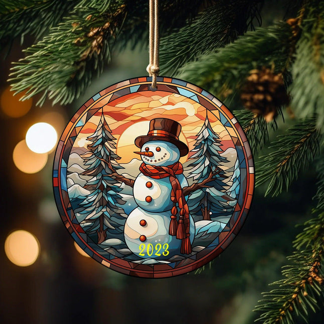 Snowman Christmas Ceramic Ornament - Charming Present