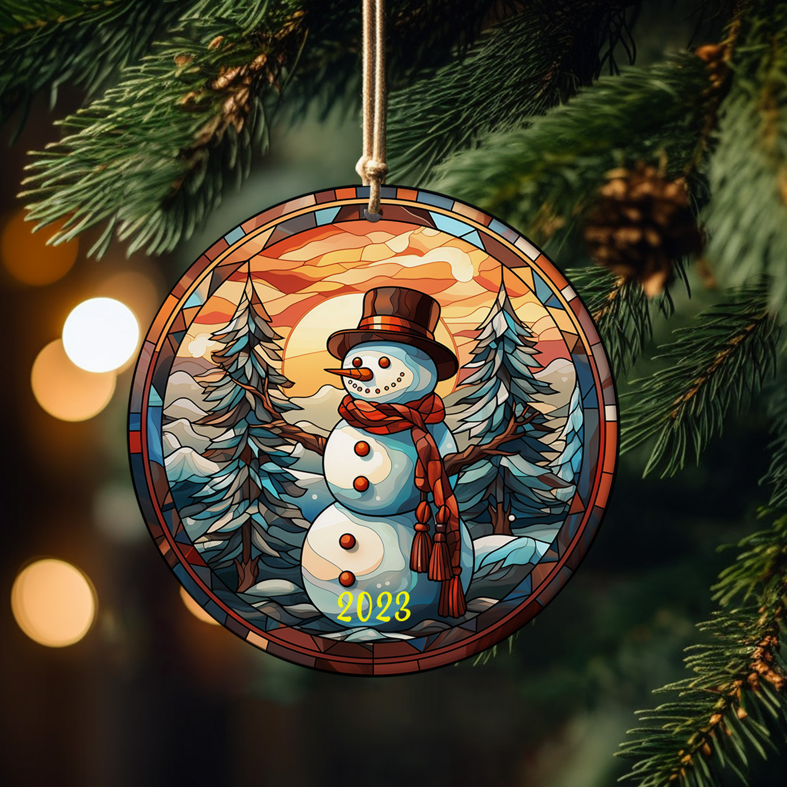 Snowman Christmas Ceramic Ornament