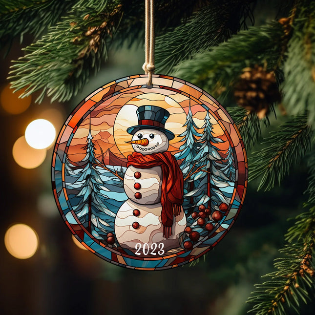 Snowman Christmas Ceramic Ornament - Charming Present