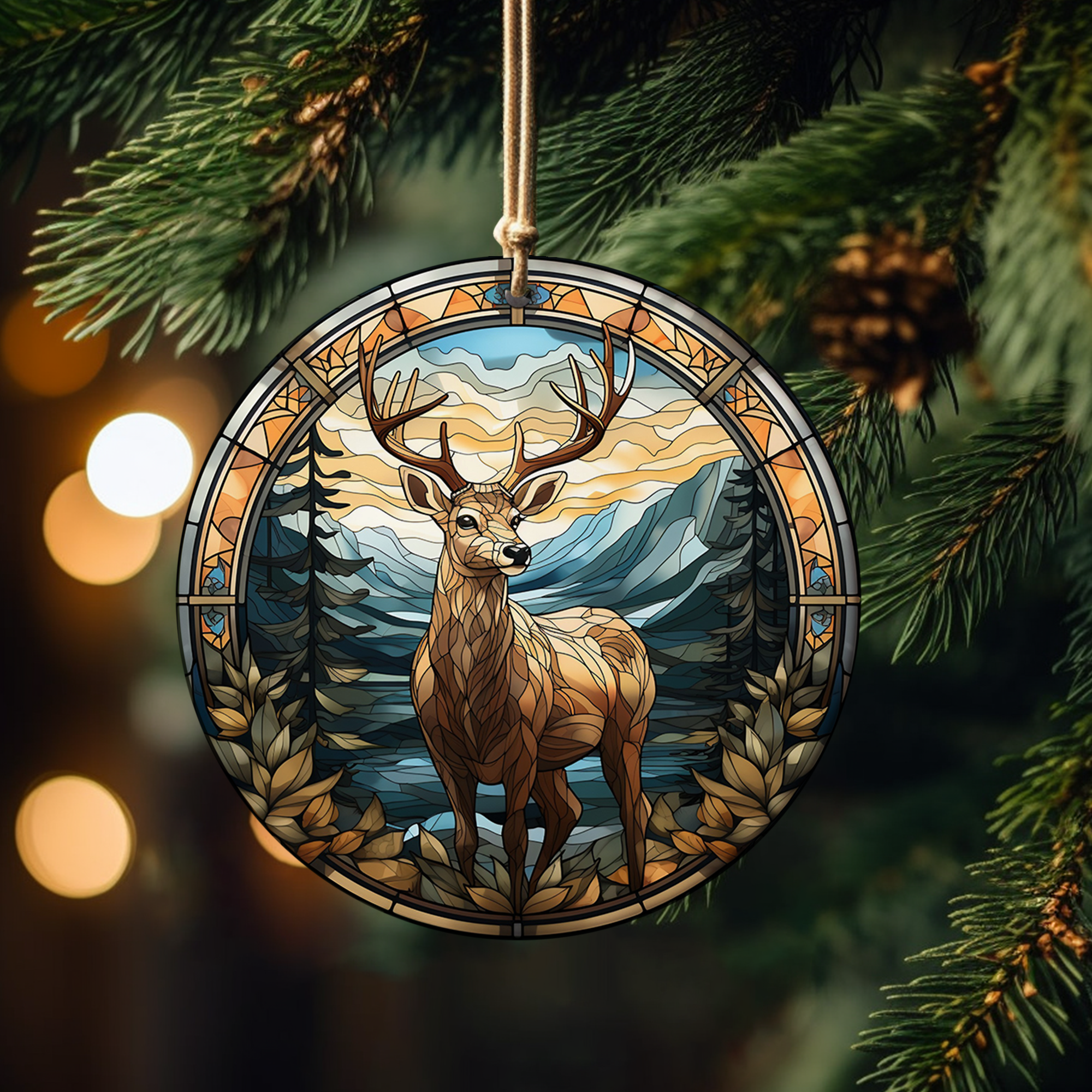 Deer Christmas Ceramic Ornament