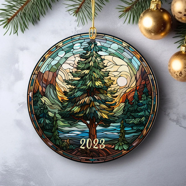 Christmas Tree 2023 Ceramic Ornament - Charming Present