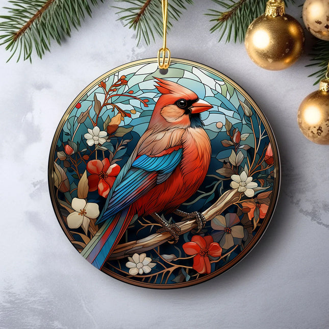 Cardinal Bird Christmas Ceramic Ornament - Charming Present